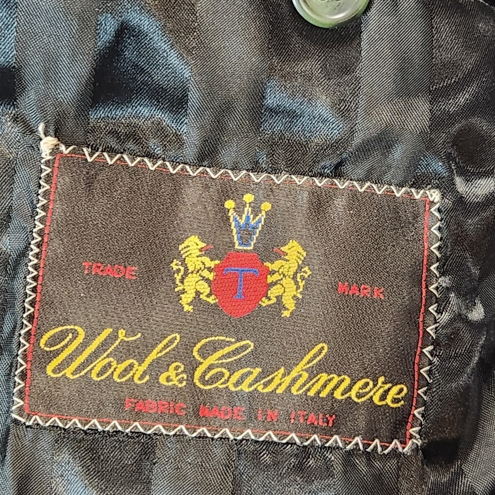 Mario‎ Valente Mens Overcoat 40R Brown Wool Cashmere Double Breasted Italy VTG - Picture 6 of 9